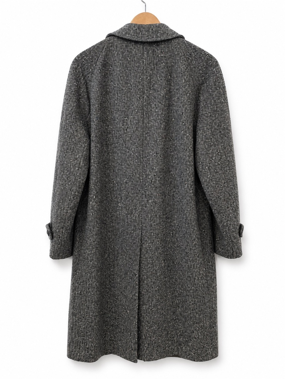 Vintage Aquascutum of London Pure Wool Gray Tweed Overcoat Made in Canada | - Picture 2 of 14